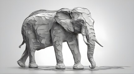 Elephant artistic marble effect illustration sculpture picture. generative.ai - obrazy, fototapety, plakaty