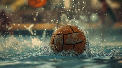 A soccer ball is being thrown into the water by a player, AI
