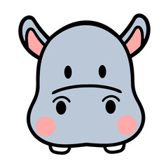 A cartoon hippopotamus face
