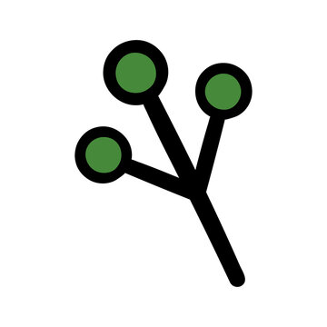Three green circles of different sizes on a black background
