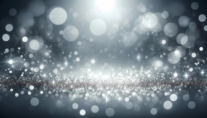 Luxury Abstract silver background with bokeh effect and shining defocused glitters 