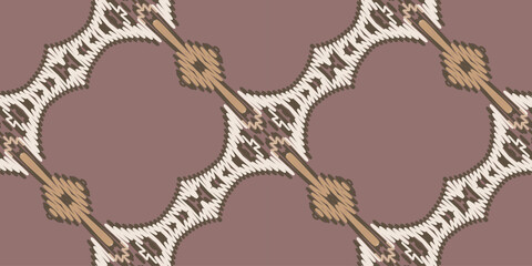 intricate geometric ethnic oriental ikat seamless pattern traditional textile design vector illustration