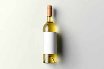 PNG white wine bottle label mockup, transparent design