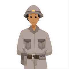 Army Character Design Illustration