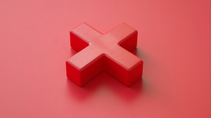 Obraz premium 3D Cross Mark Icon: Symbol of Rejection or Error