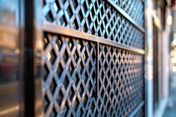 Automatic roller grill with lattice profile safeguards the shop window