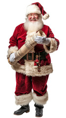 Der Weihnachtsmann mit Wunschzettel, isoliert,weihnachtsmann, weihnachten, santa clause, santaclause, rot, geschenk, weihnachten, isoliert, freisteller, freigestellt, dezember, wunschzettel, nikolaus