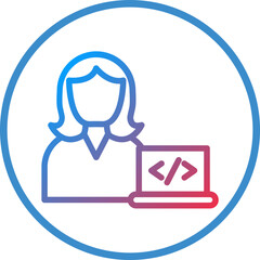 Obraz premium Vector Design Coder Woman Icon Style