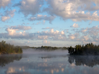 Obraz na płótnie Canvas morning landscape with fog
