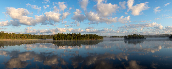 panorama on a forest lake