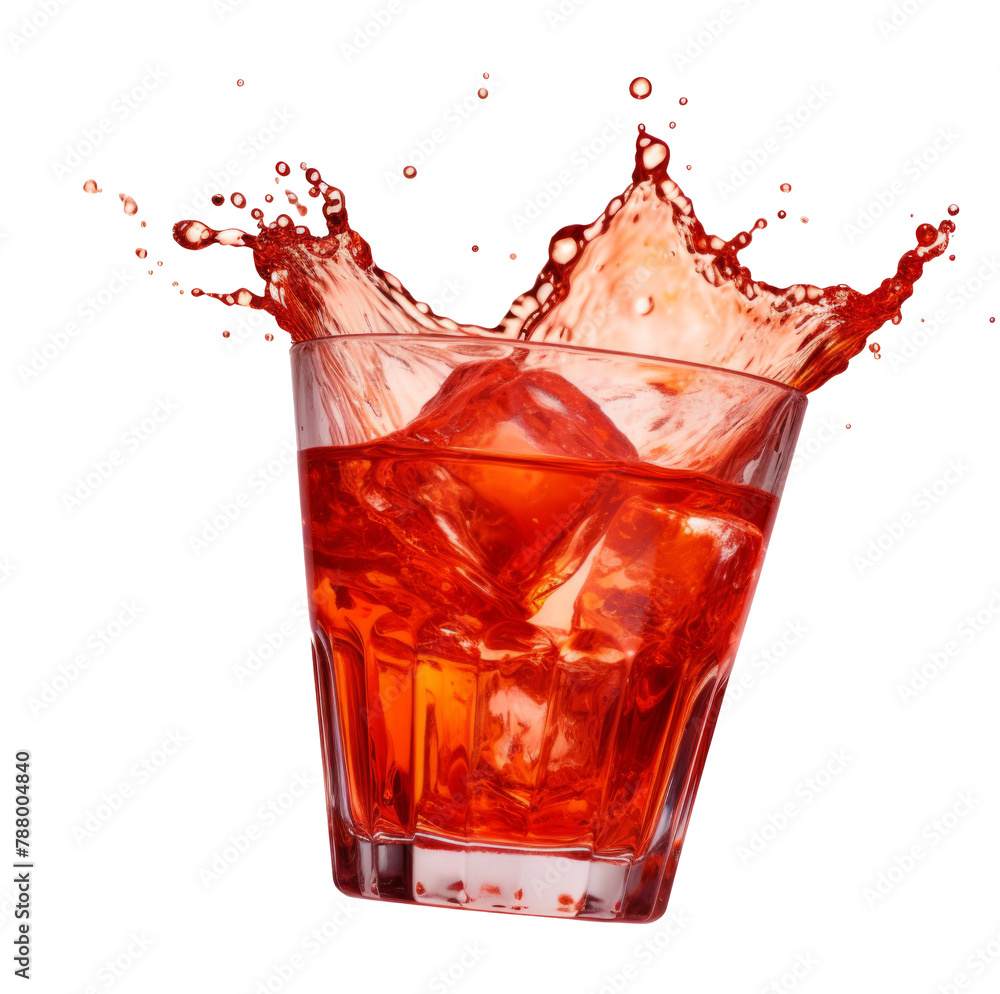 Poster cocktail splashing isolated on a white background