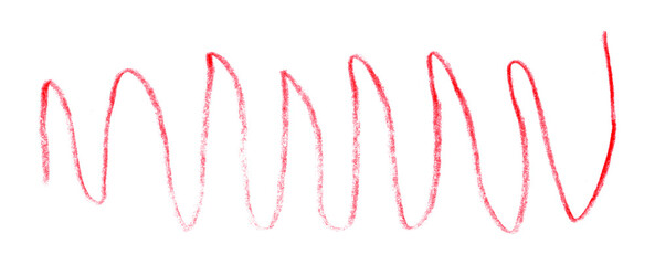 red pencil strokes isolated on transparent background