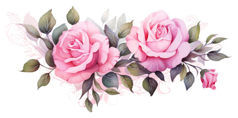 PNG Garland rose flower plant inflorescence - obrazy, fototapety, plakaty