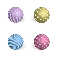 A set of spheres with a pattern
