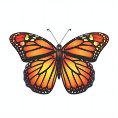 colorful butterfly vector illustration clipart isolated on white background
