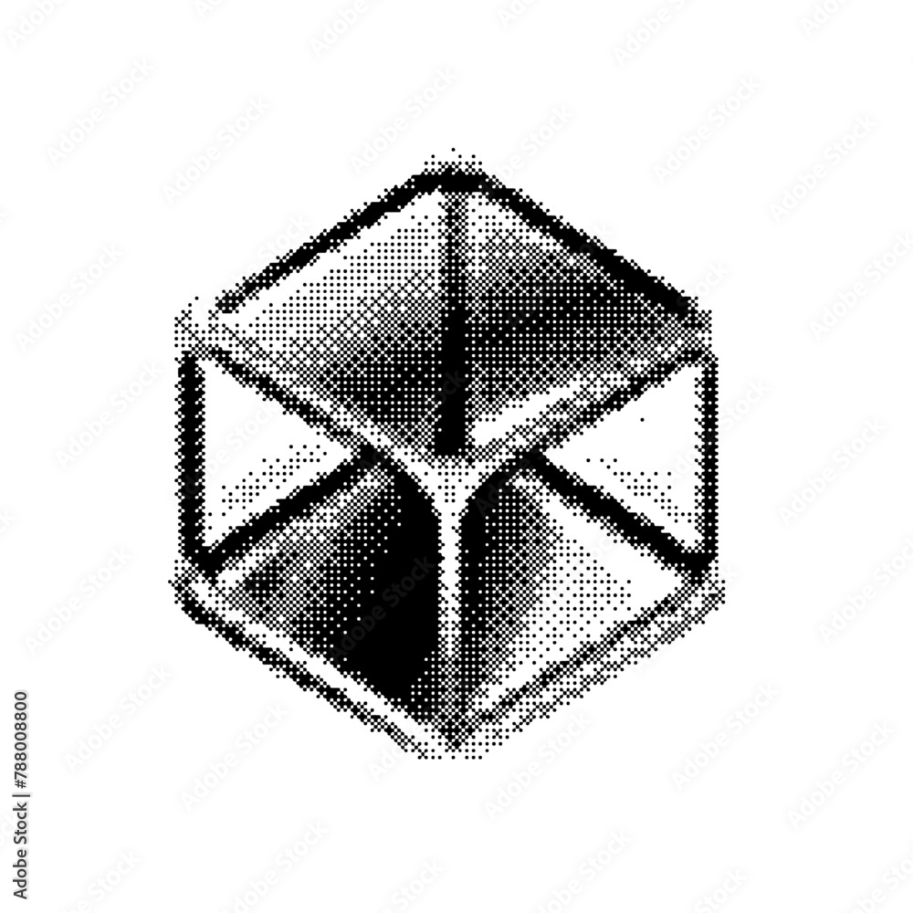 Poster vector bitmap dithering cube pixel element