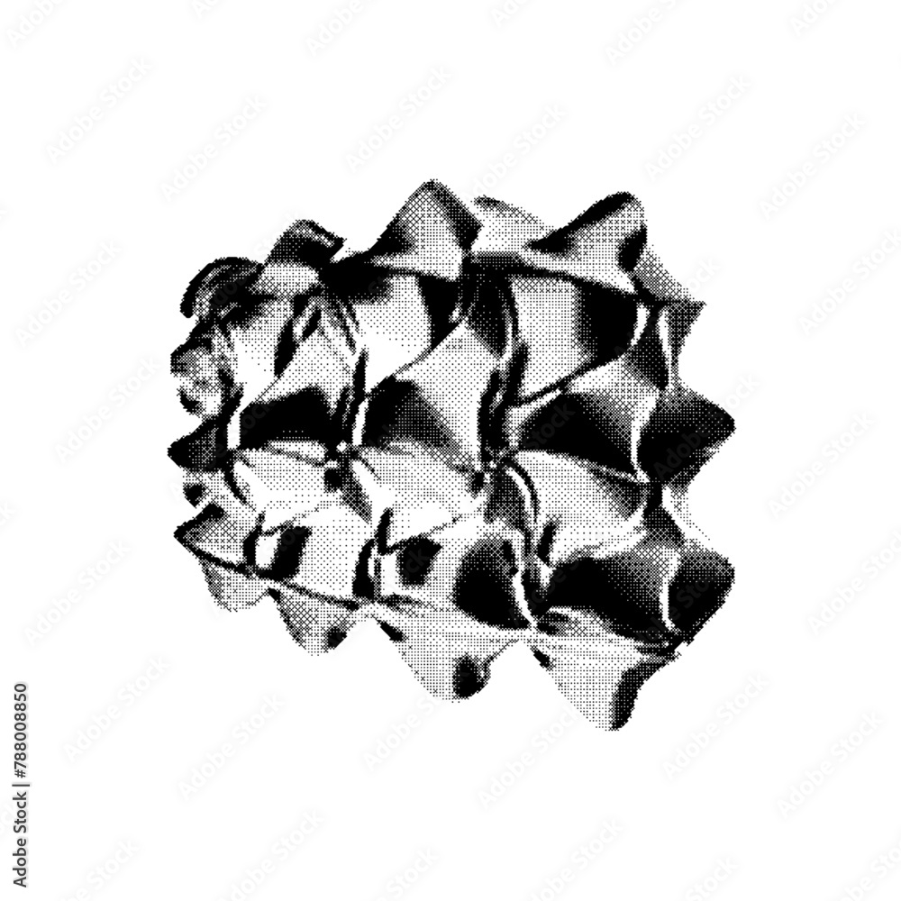Poster vector bitmap abstract deformed pixel shape
