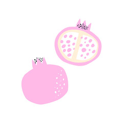 Set of abstract pomegranate fruits. SHANA TOVA Holiday symbol. Isolated on white background. - 788010210
