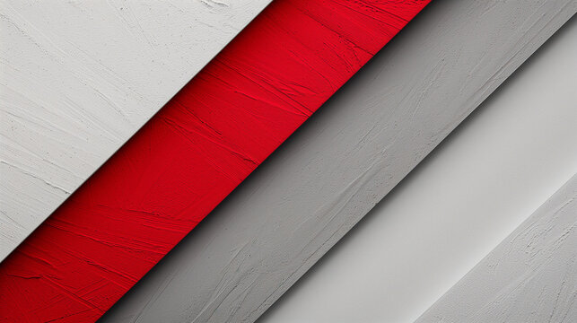 Diagonal Composition with Red Accent on Textured White Background, Generative AI