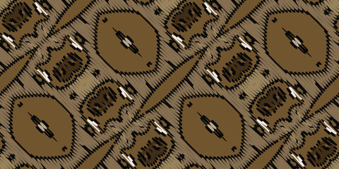 intricate geometric ethnic oriental ikat seamless pattern traditional textile design vector illustration