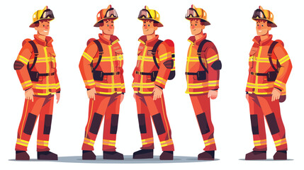 Firefighter fireman or rescuer wearing fireproof prot