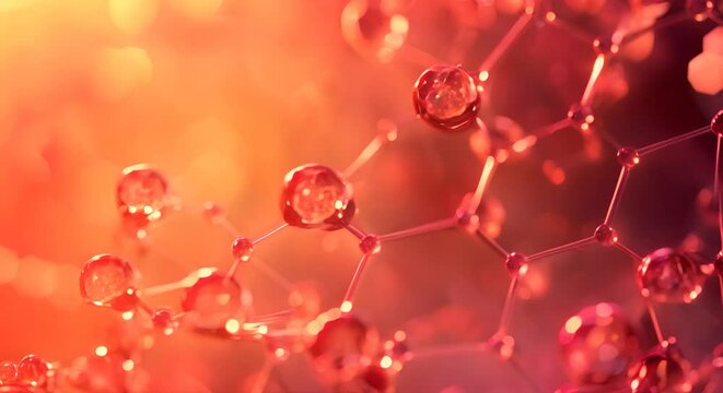 Astaxanthin providing antioxidant protection to hexagonal skin, with an oceanic ambiance blurred