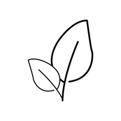 Leaf icon vector. Simple design nature leaf icon illustration. Nature plant leaf sign. Environmental care symbol. Geometric shapes. Random cross elements. Vector illustration. Eps file 486.