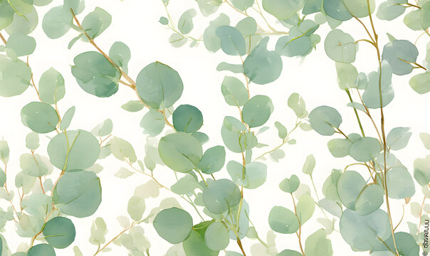 Watercolor plants with seamless pattern design best for wrapping paper or invitation, Generative AI 