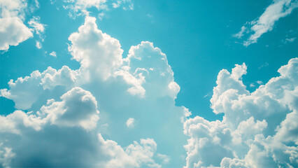 Fototapeta na wymiar beautiful sky with fluffy cloud background