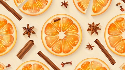 Wholesome and aromatic orange slice pattern