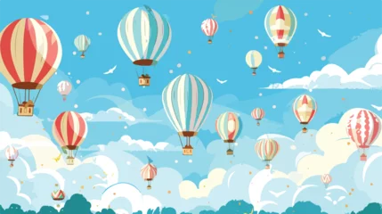 Zelfklevend Fotobehang Luchtballon Gorgeous horizontal banner background or picturesque