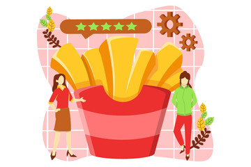 Cafe Snack Flat Design Illustration