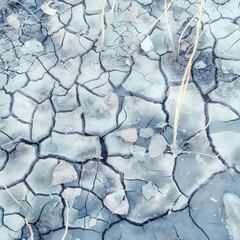 Lots of cracks in the dry earth create an amazing texture