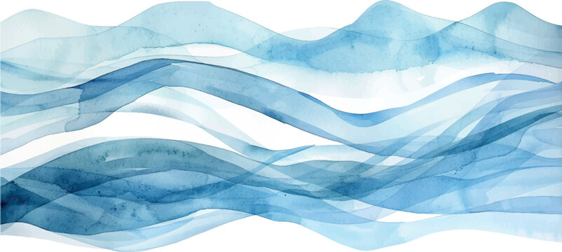 abstract blue waves watercolor background