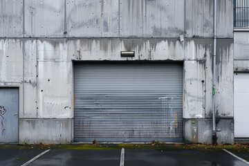 Constructing a concrete building with a shutter door