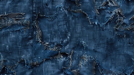 seamless texture of fabric grunge with frayed edges, patches, and rough texture