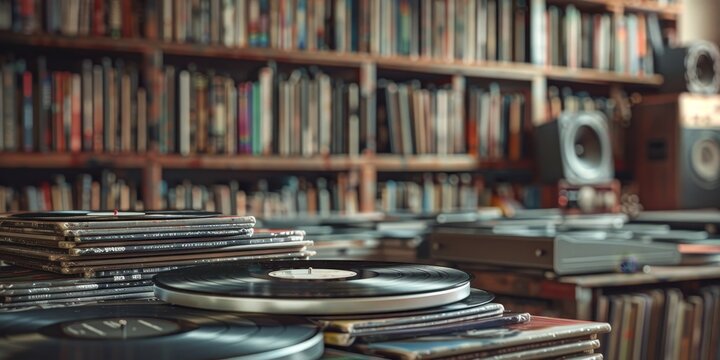 Room Filled With Various Types of Records. Generative AI