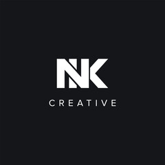 Naklejka premium Alphabet Letters NK KN Creative Logo Initial Based Monogram Icon Vector Element.