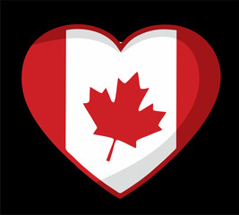 canada with love in black background
