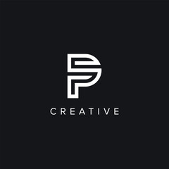Alphabet Letters PS SP Creative Luxury Logo Initial Based Monogram Icon Vector Element.