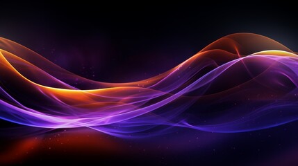 Luminous abstract lines weaving through dark space, highlighted in purple and yellow