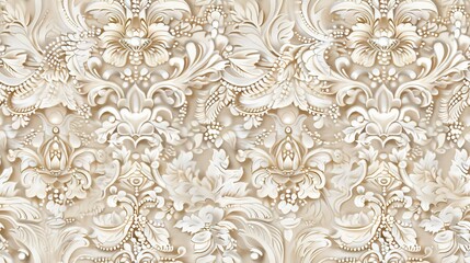 seamless texture of vintage crochet lace with a textured, handcrafted appearance in a cream or...