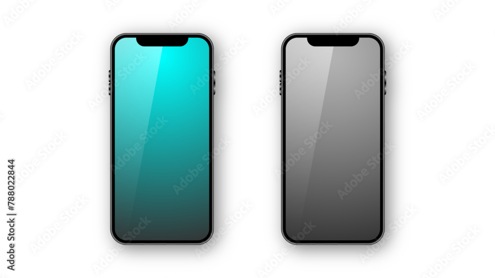 Poster smartphone for visual ui app demonstration. vector mobile set device concept. detailed smartphone mo