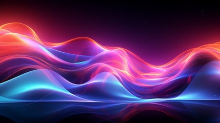 Modern abstract digital tapestry with woven threads of neon light