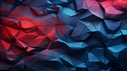Overlapping 3D digital polygons in vibrant colors, creating a layered depth