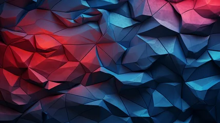 Fotobehang Overlapping 3D digital polygons in vibrant colors, creating a layered depth © Anuwat