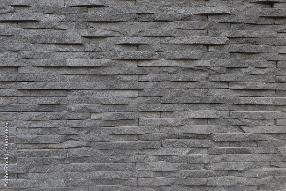 Poster neat abstract shapes and patterns of natural stone walls. rectangular natural stone. house walls cov