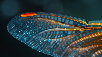 Insect Wings: An up-close photo of a damselflys wing