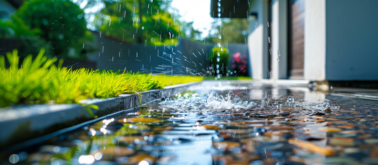 modern home drainage concept banner background