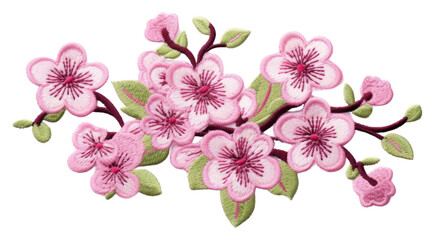 PNG Sakura embroidery blossom pattern